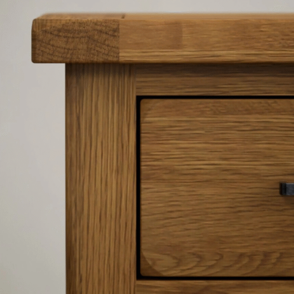 Ritzha Harrogate Rustic Solid Oak Wide Chest Of Drawers