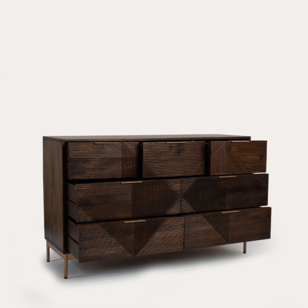 Ritzha Dahlia Walnut Teak Large Chest Of Drawers