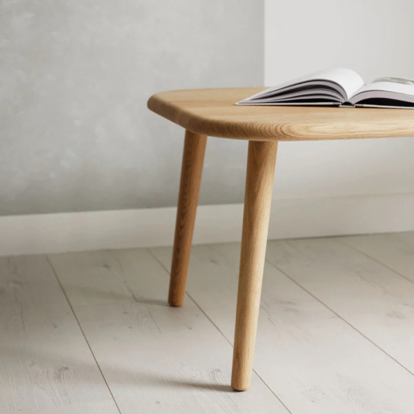Ritzha Bellevue' Solid Oak Coffee Table With Rounded Corners