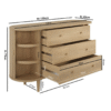 4 Ritzha Wide Oak Sideboard with Drawer In Natural Finish
