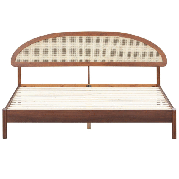 Ritzha Wooden Beds with Cane Finish In Honey Finish