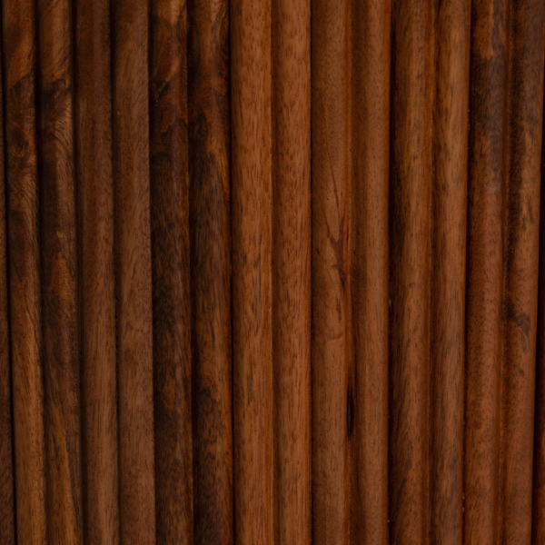 Ritzha Tasso  Fluted Teak Wood 3 Drawer Chest with White Marble Top