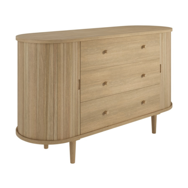 5 Ritzha Wide Oak Sideboard with Drawer In Natural Finish