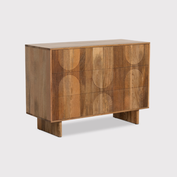 Ritzha Zuberi Natural Teak Wood 6 Drawer Chest of Drawers