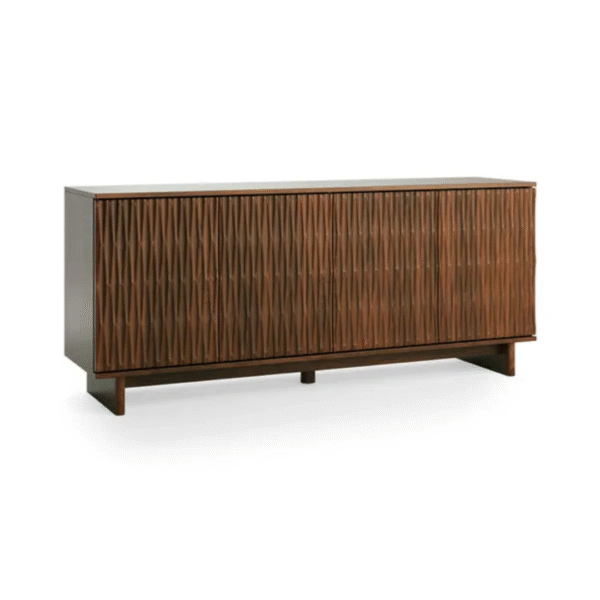 Ritzha Inga Large Sideboard In Oak Wood In Dark Honey Finish