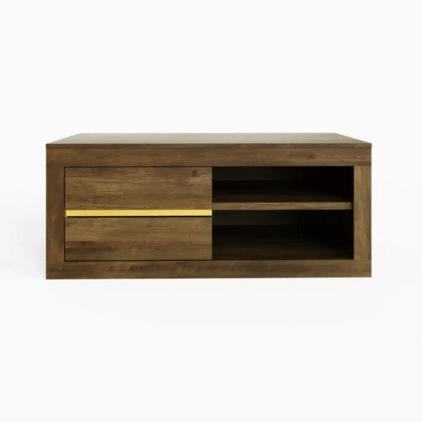 Ritzha Astley Coffee Table In Teak Wood In Dark Honey Finish