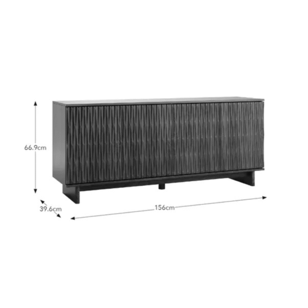 Ritzha Inga Large Sideboard In Oak Wood In Dark Honey Finish