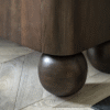 Ritzha Wooden Large Sideboard With Ball Feet In Walnut Finish