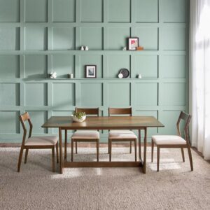 Ritzha Bunsen 6-Seater Wooden Top Dining Set