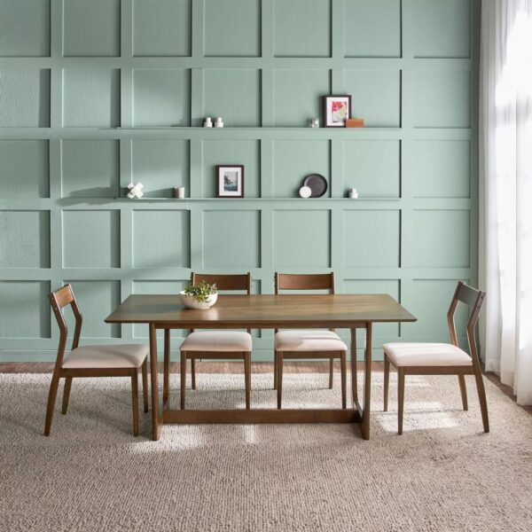 Ritzha Bunsen 6-Seater Wooden Top Dining Set