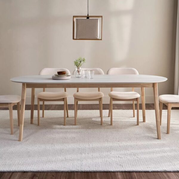 Ritzha Oldham 8-Seater Wooden Top Dining Set