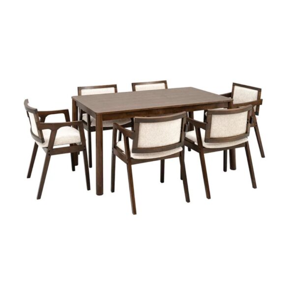 Untitled design (1) Ritzha Solid Wood 6-Seater Dining Set – Brown