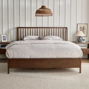 Ritzha Solid Wooden Spindle King Bed