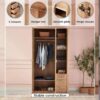 Java 3-Door Wardrobe with 3 Drawers and Mirror