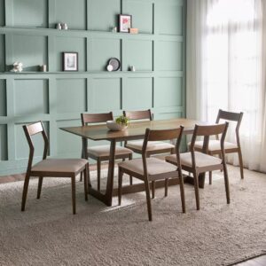 Ritzha Bunsen 6-Seater Wooden Top Dining Set