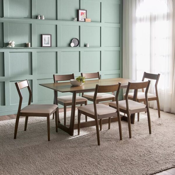 Ritzha Bunsen 6-Seater Wooden Top Dining Set