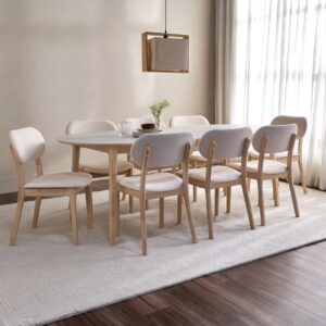 Ritzha Oldham 8-Seater Wooden Top Dining Set