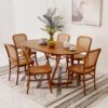 Ritzha Elegant Solid Wood 6-Seater Dining Set
