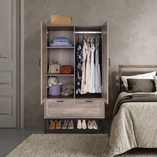 Ritzha Wardrobe With Steel Frame