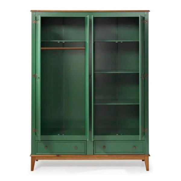 Rustic Wardrobe with 4 Doors and 2 Drawers