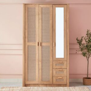 Java 3-Door Wardrobe with 3 Drawers and Mirror