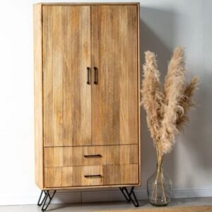 Ritzha Payton Mango Wood Slat Closet (Wardobe)