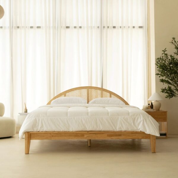 Ritzha Japanese Rattan Arch Wooden Bed