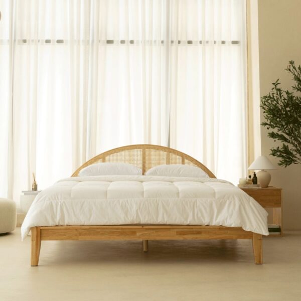 Ritzha Japanese Rattan Arch Wooden Bed