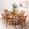 Ritzha Elegant Solid Wood 6-Seater Dining Set