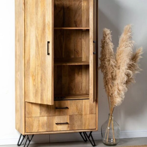 Untitled design (4) Ritzha Payton Mango Wood Slat Closet (Wardobe)