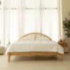 Ritzha Japanese Rattan Arch Wooden Bed