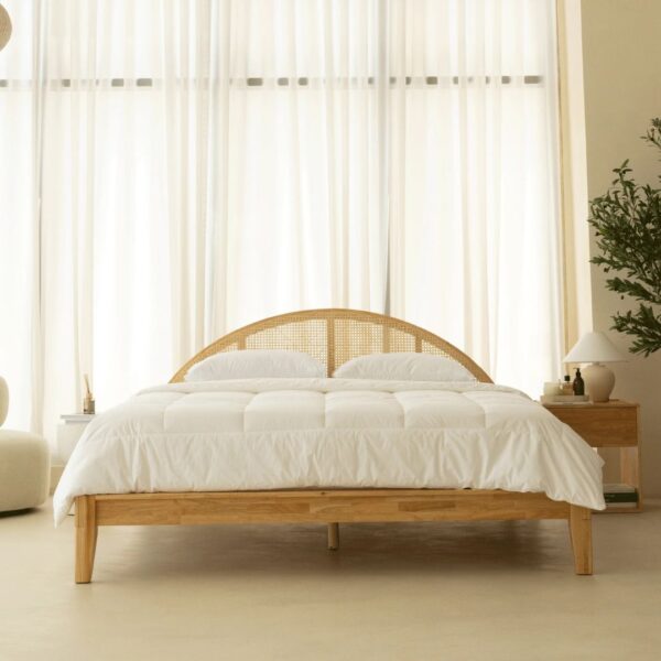 Ritzha Japanese Rattan Arch Wooden Bed