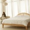 Ritzha Japanese Rattan Arch Wooden Bed