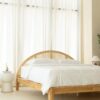 Ritzha Japanese Rattan Arch Wooden Bed