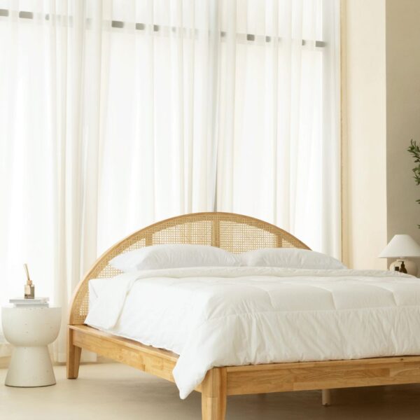 Ritzha Japanese Rattan Arch Wooden Bed