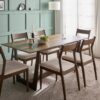 Ritzha Bunsen 6-Seater Wooden Top Dining Set